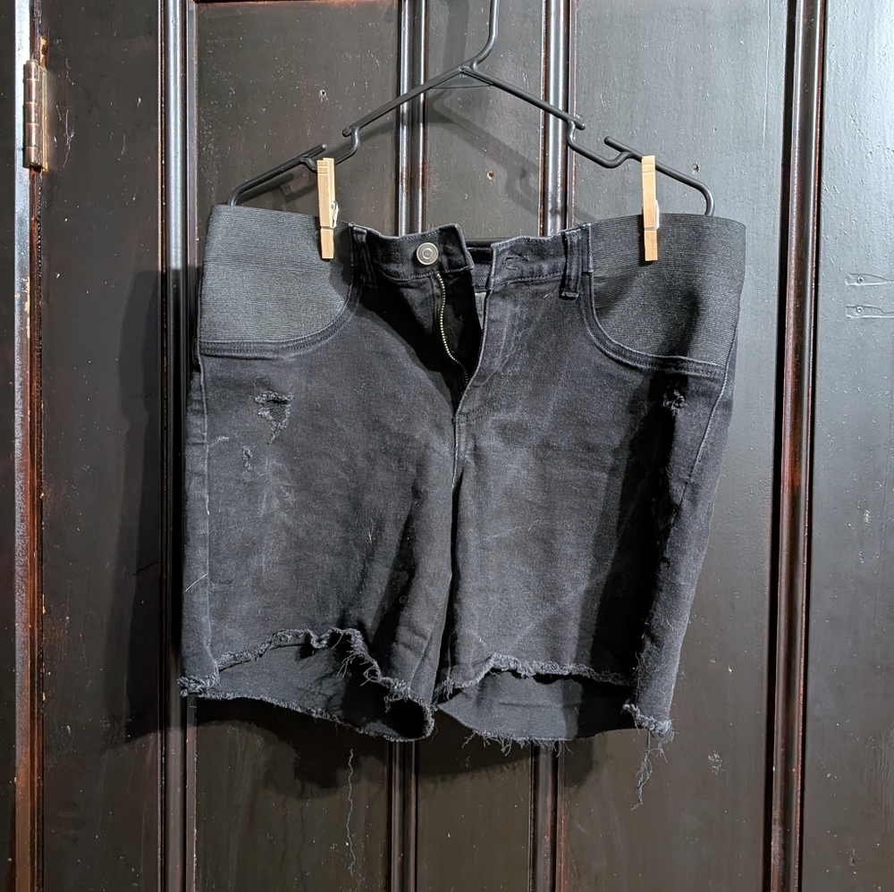 Time and Tru Maternity Bermuda Shorts Black L 12-14